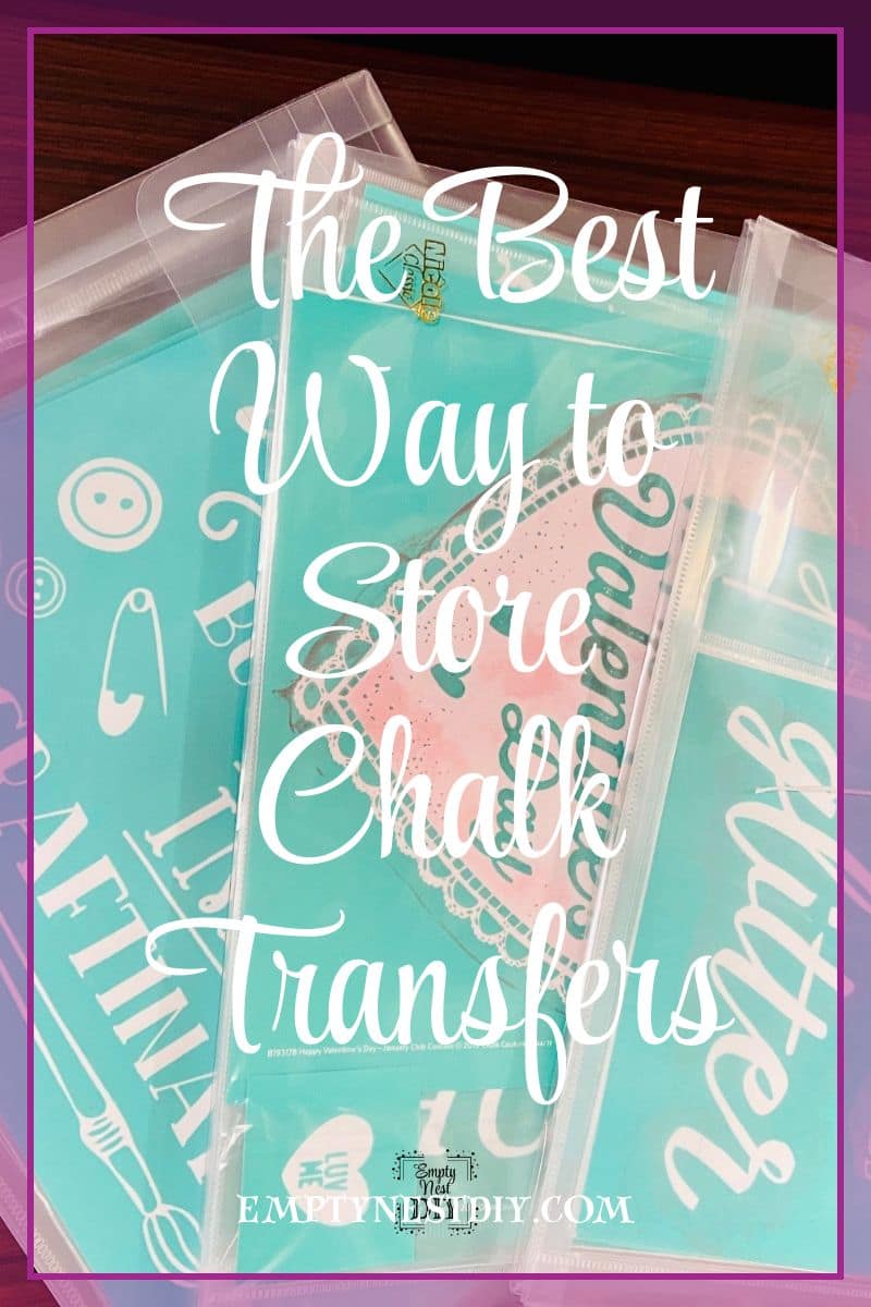 Chalk Couture transfers are designs you can use to make beautiful home decor items.  However, organizing those stencils can be a challenge. Be sure to read these organization ideas and choose the best storage options for your chalk couture products. via @emptynestdiy