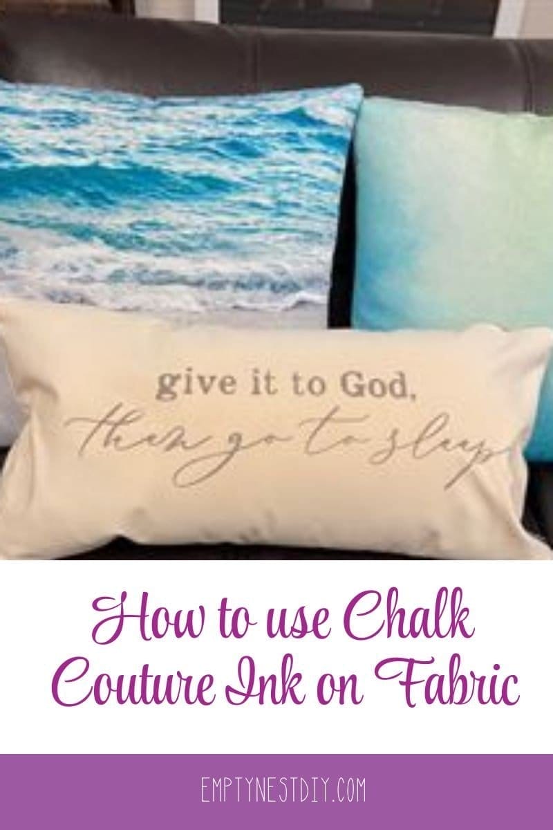 Need to find out how to use Chalk Couture ink on fabric? Read this beginner step by step instructions so your project comes out perfect! Includes How to heat set Chalk ink as well! via @emptynestdiy