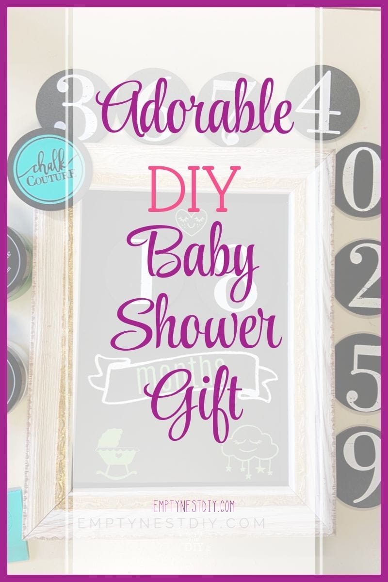 Looking for a DIY baby gift for a girl or boy that is easy? This homemade Milestones frame makes the best gift and it's an easy craft you can make in an evening. Give the new mom, the best, most unique gift you can! via @emptynestdiy