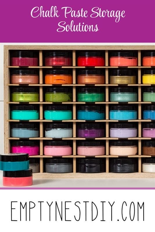 Chalk Couture Paste Storage Ideas for an Organized Craft Room via @emptynestdiy